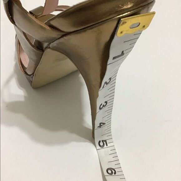 Colin Stuart Gold Platform Ankle Strap Sandal - Picture 5 of 6